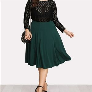 Deep Green Flowy Skirt
